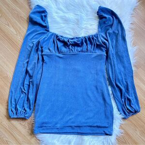 Princess Polly Empire Dress Mini Long Sleeve Size 8 Blue Gray